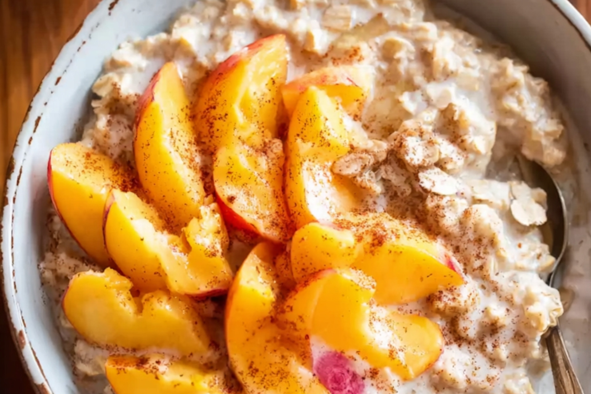 Creamy Peaches and Oatmeal Breakfast Recipe