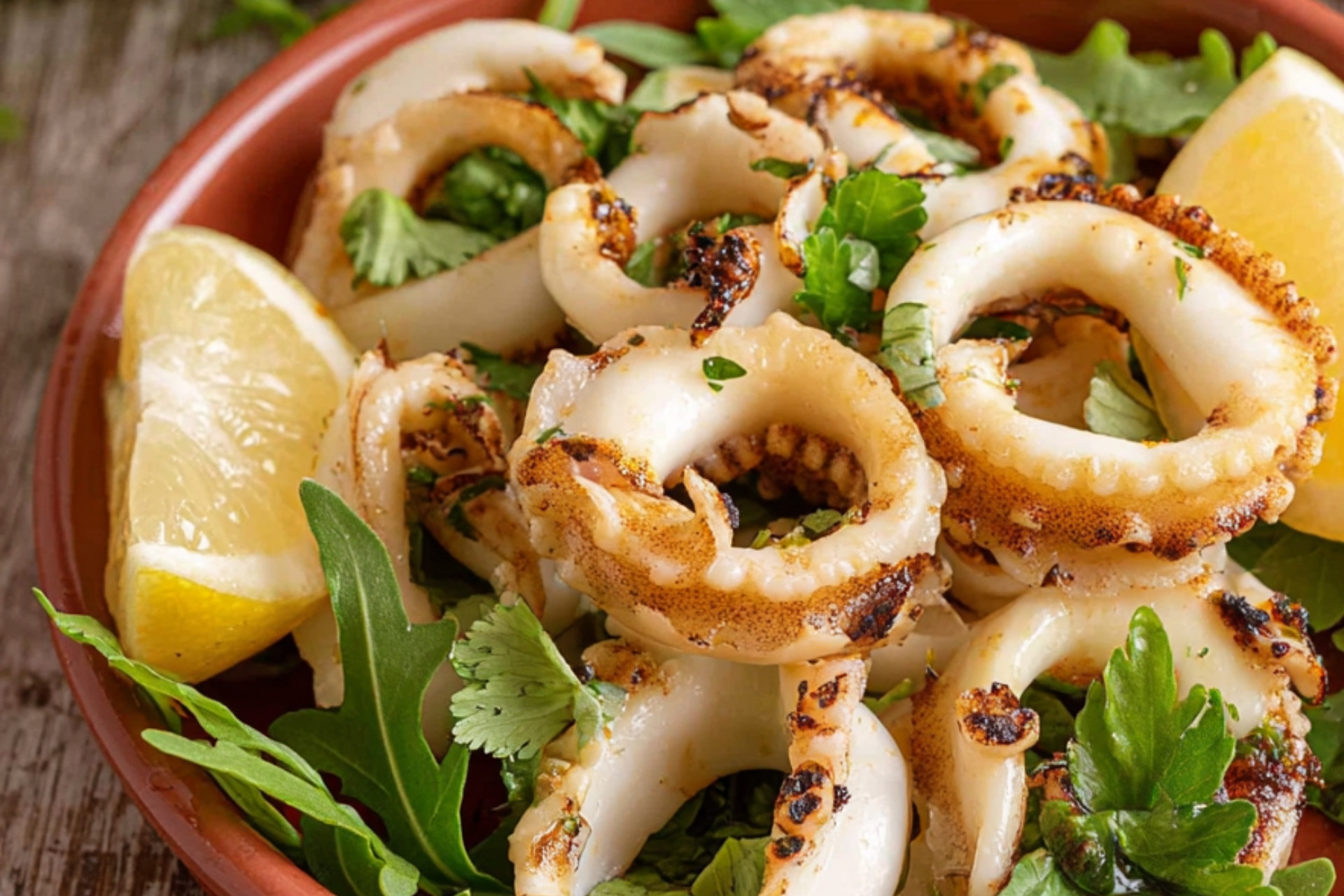 Perfect Grilled Calamari with Lemon Cilantro