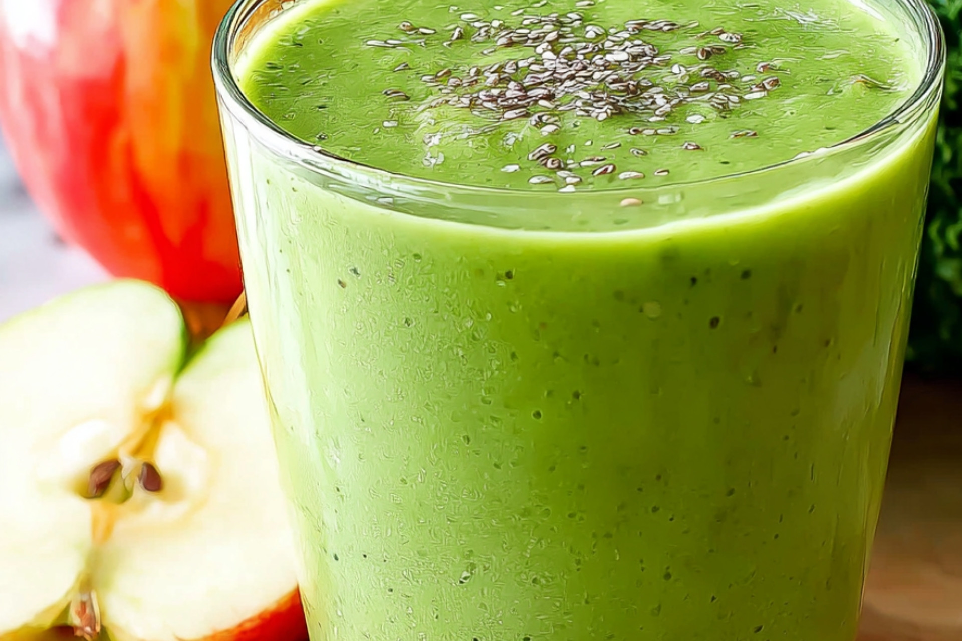 Refreshing Apple Kale Green Smoothie Recipe